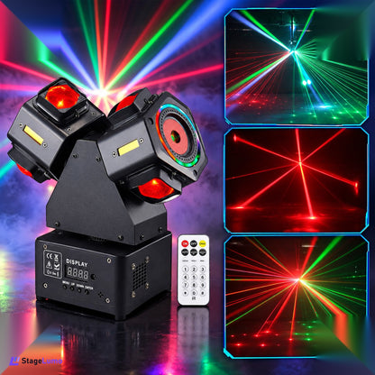 StageLumo 150W 3-Arm Moving Head Laser Beam DJ Stage Light-E97
