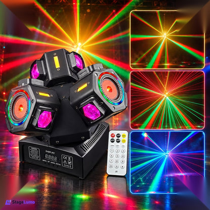 StageLumo 150W 3-Arm Moving Head Laser Beam DJ Stage Light-E97