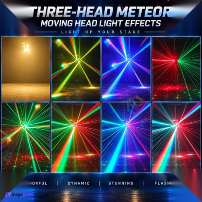 StageLumo 150W 3-Arm Moving Head Laser Beam DJ Stage Light-E97