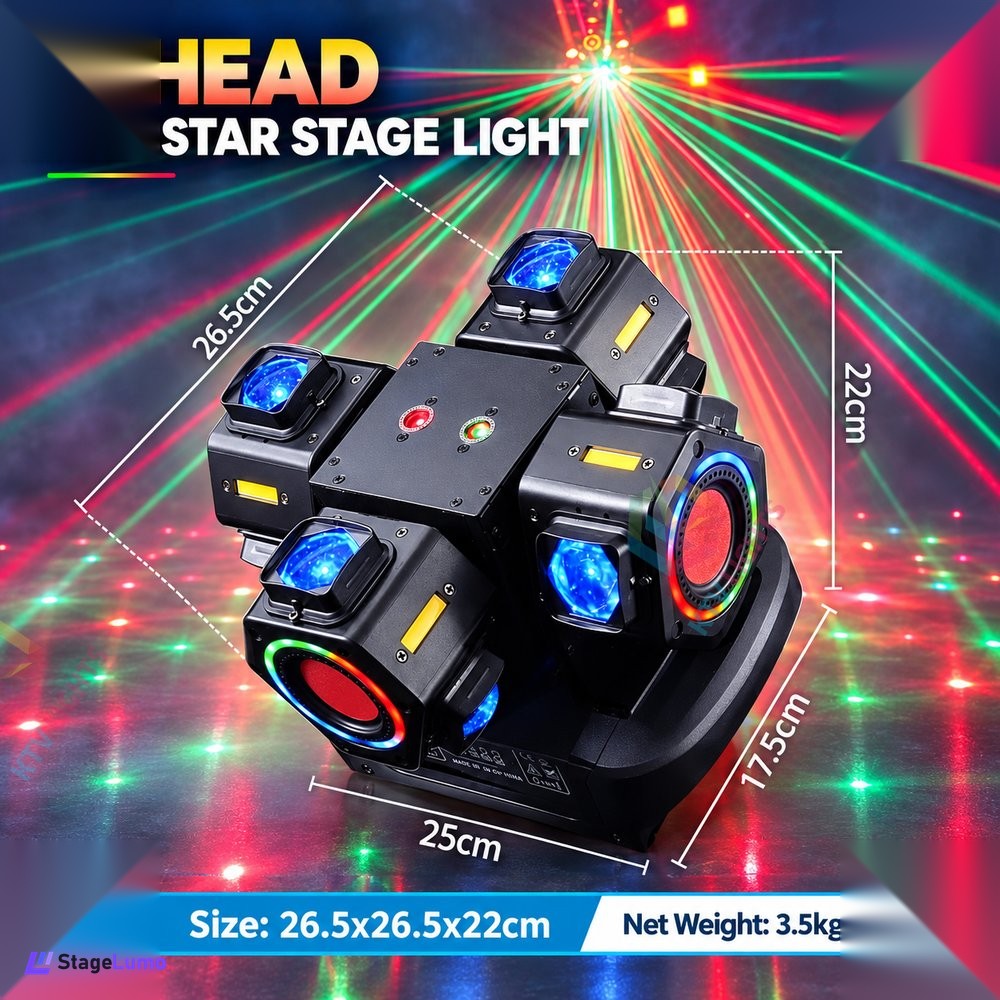 StageLumo 180W 4-Arm Moving Head Laser Beam DJ Stage Light-E96