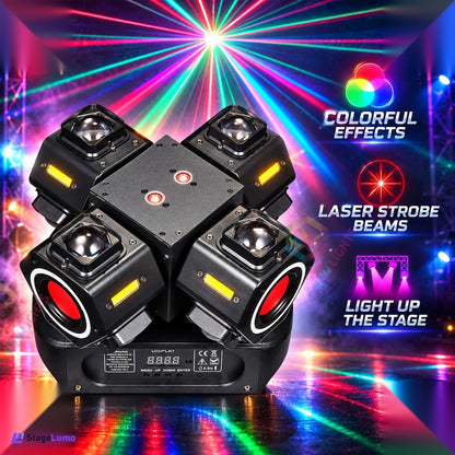StageLumo 180W 4-Arm Moving Head Laser Beam DJ Stage Light-E96