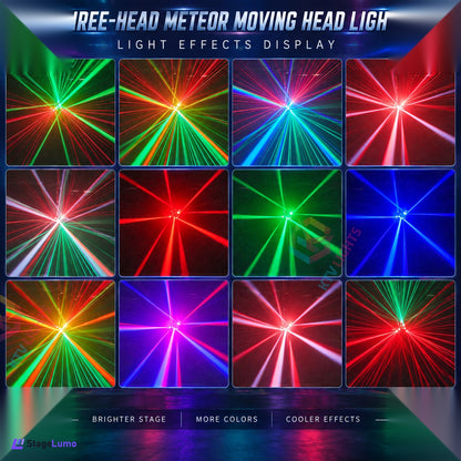 StageLumo 150W 3-Arm Moving Head Laser Beam DJ Stage Light-E97