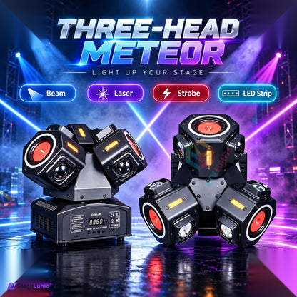StageLumo 150W 3-Arm Moving Head Laser Beam DJ Stage Light-E97