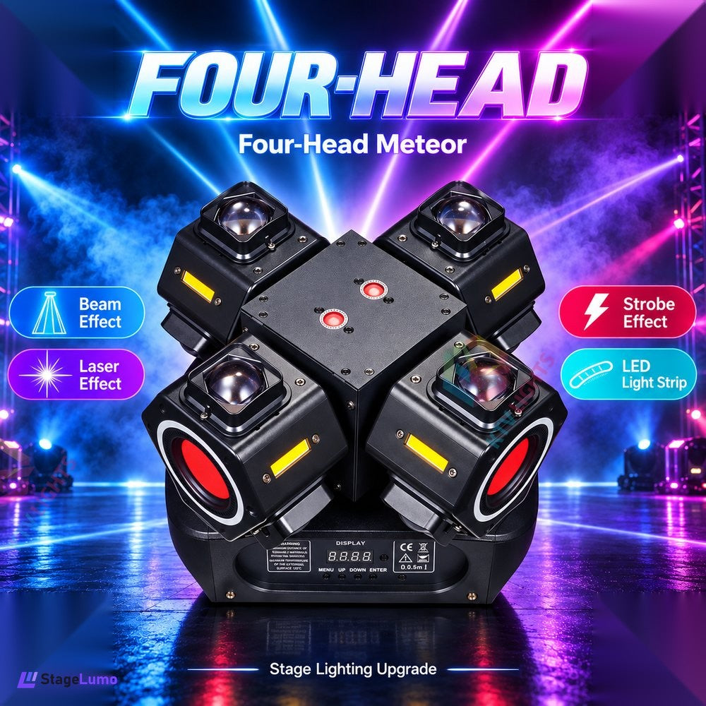 StageLumo 180W 4-Arm Moving Head Laser Beam DJ Stage Light-E96