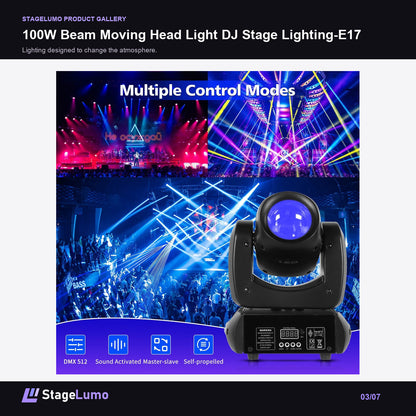 100W Beam Moving Head Light DJ Stage Lighting-E17 - StageLumo image 3