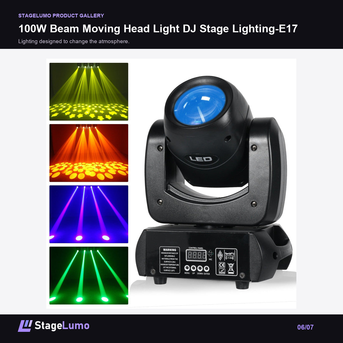 100W Beam Moving Head Light DJ Stage Lighting-E17 - StageLumo image 6