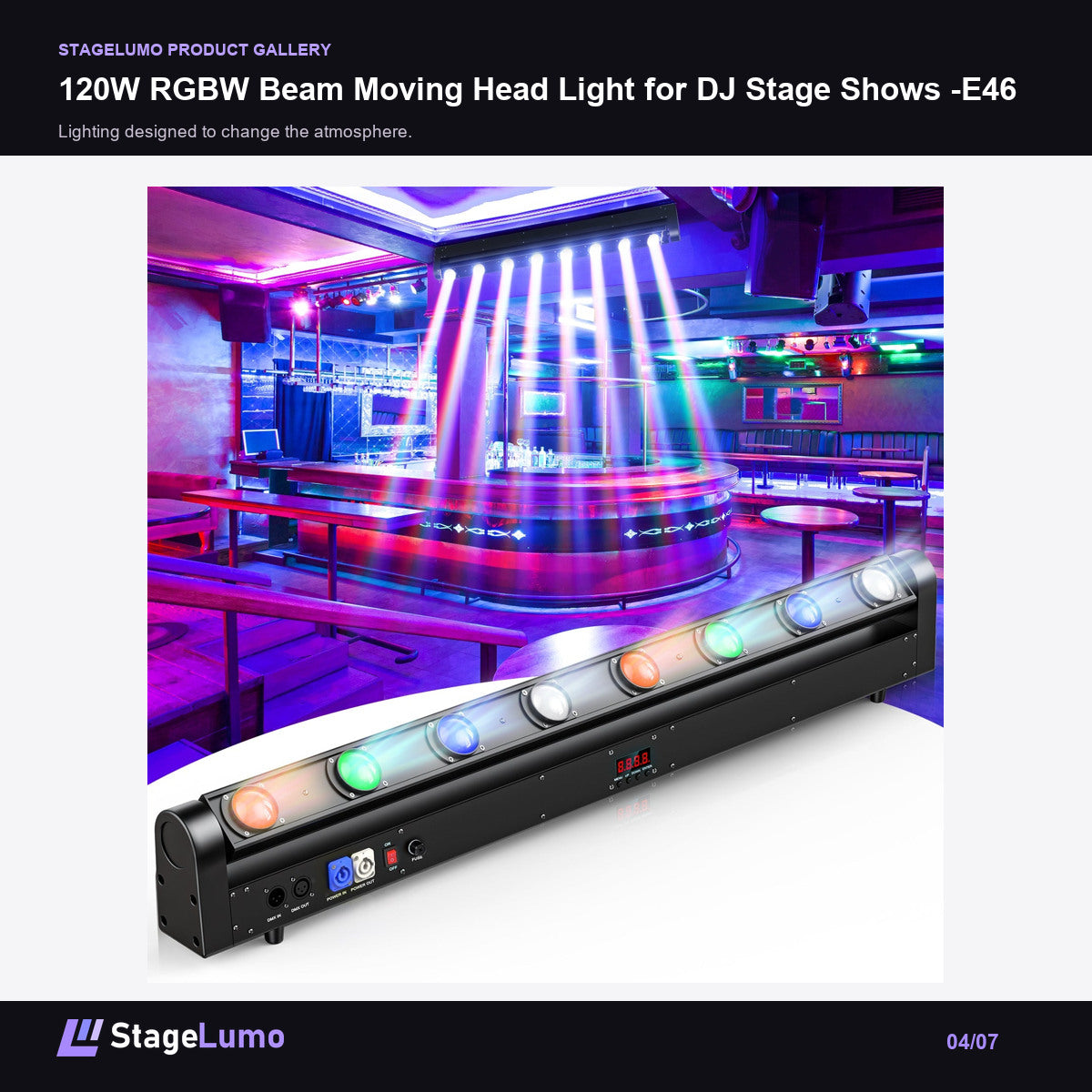 120W RGBW Beam Moving Head Light for DJ Stage Shows -E46 - StageLumo image 4