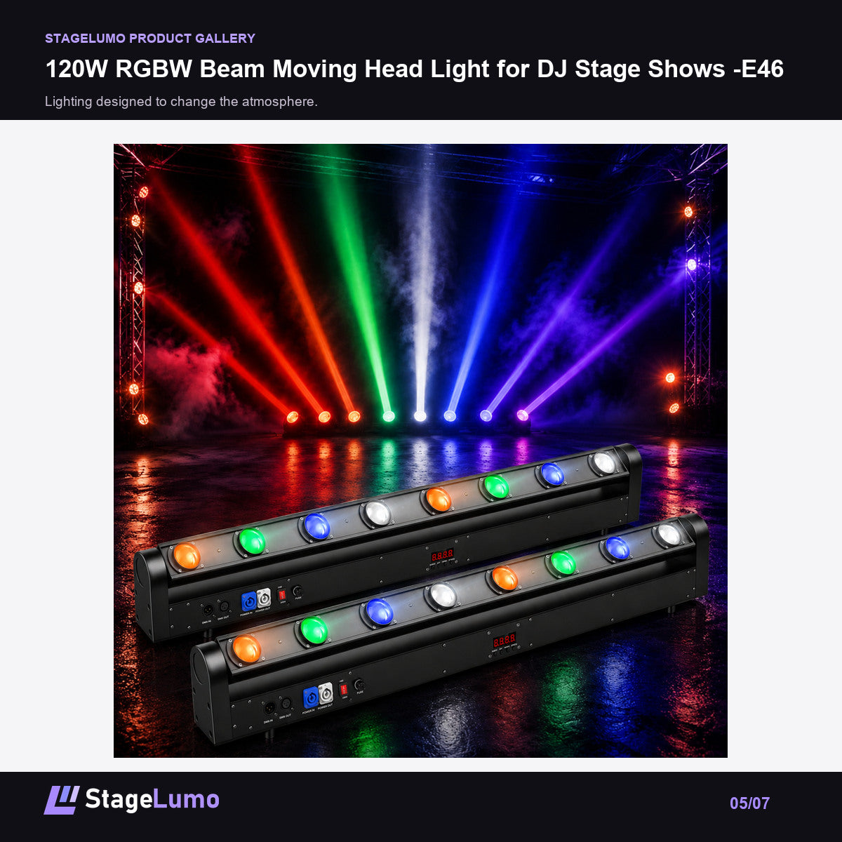 120W RGBW Beam Moving Head Light for DJ Stage Shows -E46 - StageLumo image 5