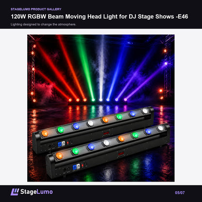 120W RGBW Beam Moving Head Light for DJ Stage Shows -E46 - StageLumo image 5
