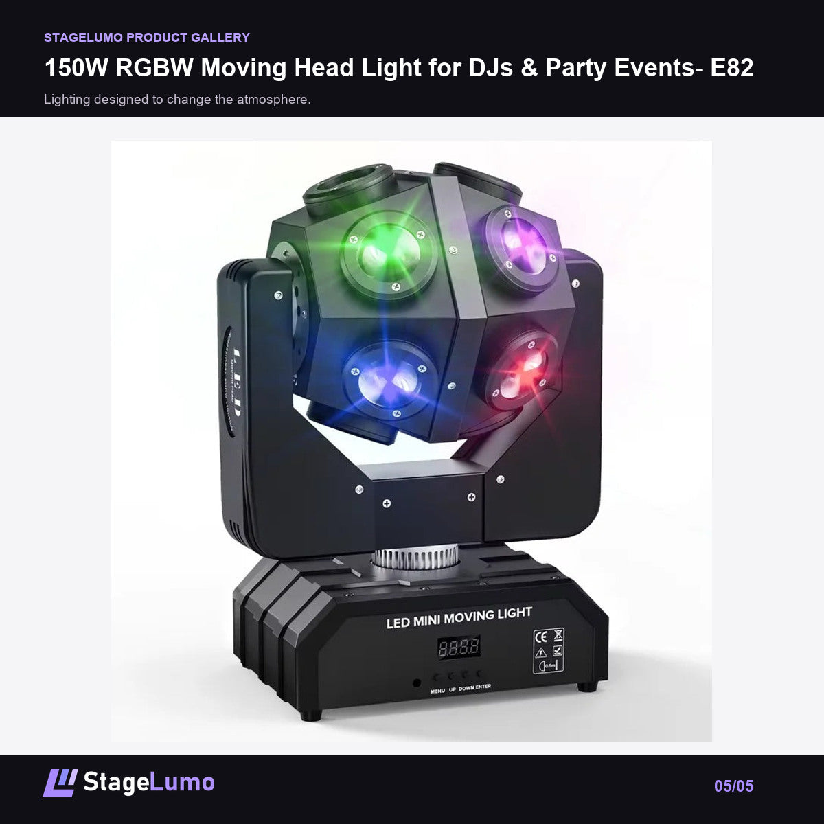 150W RGBW Moving Head Light for DJs & Party Events- E82 - StageLumo image 5