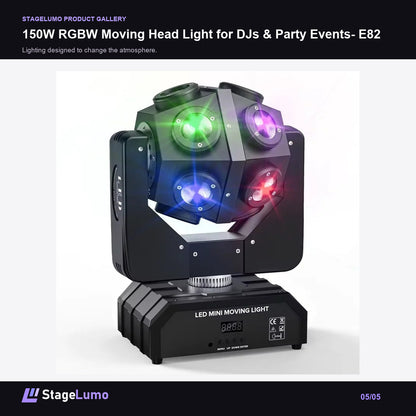 150W RGBW Moving Head Light for DJs & Party Events- E82 - StageLumo image 5