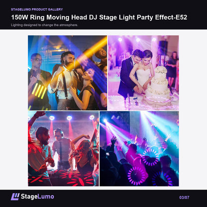 150W Ring Moving Head DJ Stage Light Party Effect-E52 - StageLumo image 3