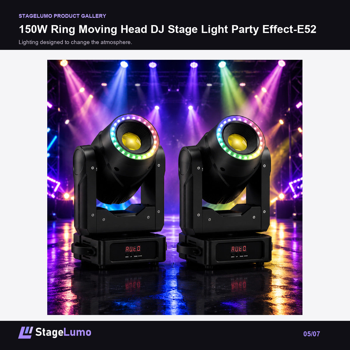 150W Ring Moving Head DJ Stage Light Party Effect-E52 - StageLumo image 5