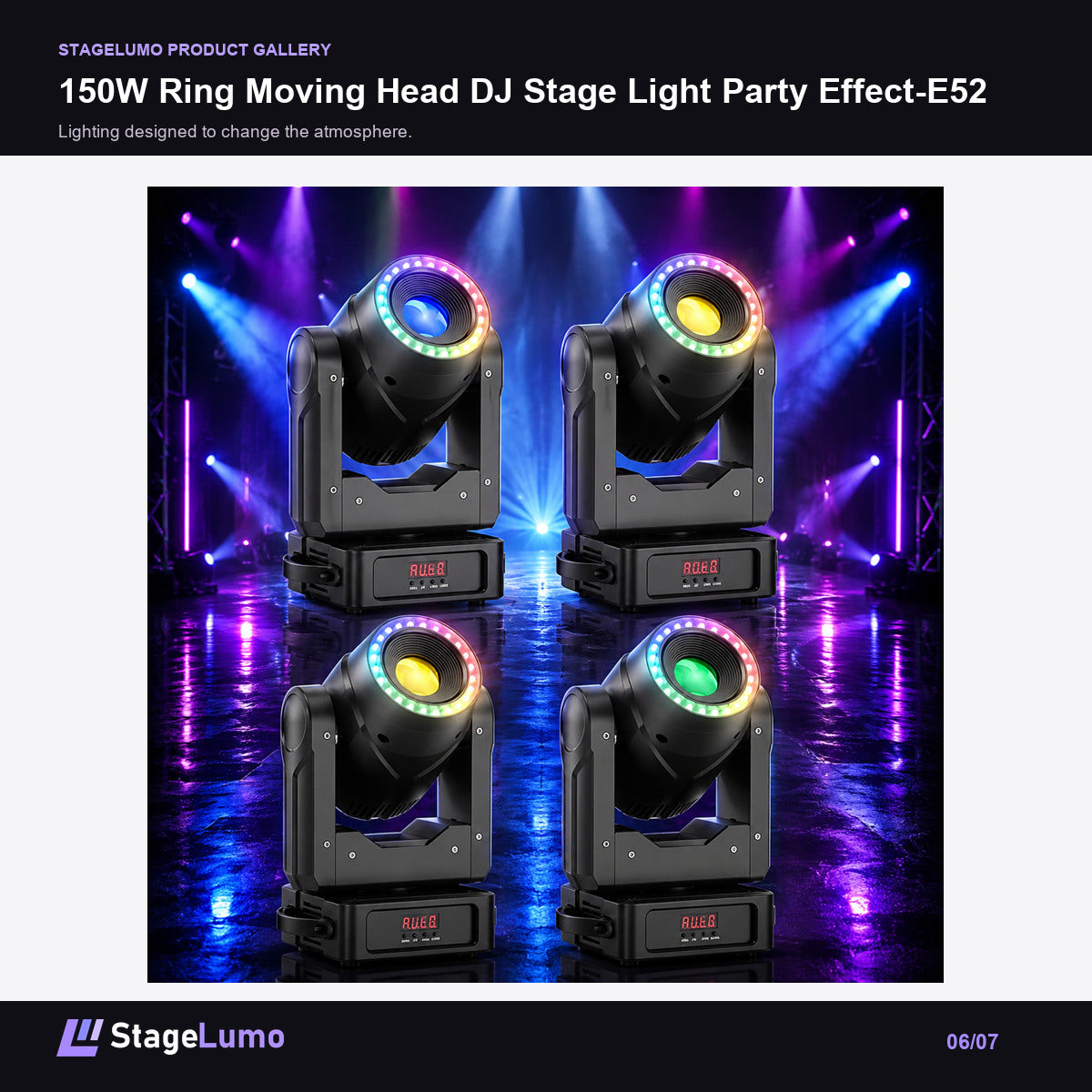 150W Ring Moving Head DJ Stage Light Party Effect-E52 - StageLumo image 6