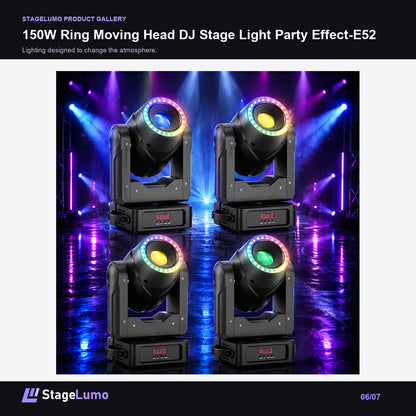 150W Ring Moving Head DJ Stage Light Party Effect-E52 - StageLumo image 6