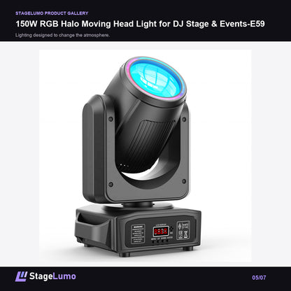 150W RGB Halo Moving Head Light for DJ Stage & Events-E59 - StageLumo image 5