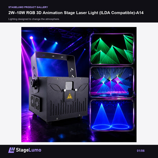 2W–10W RGB 3D Animation Stage Laser Light (ILDA Compatible)-A14 - StageLumo image 1