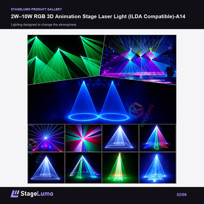 2W–10W RGB 3D Animation Stage Laser Light (ILDA Compatible)-A14 - StageLumo image 2