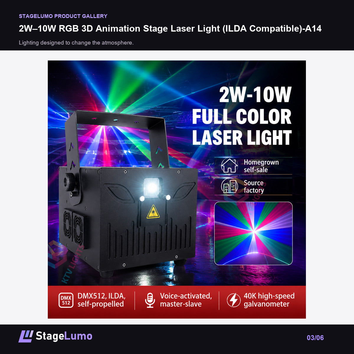 2W–10W RGB 3D Animation Stage Laser Light (ILDA Compatible)-A14 - StageLumo image 3