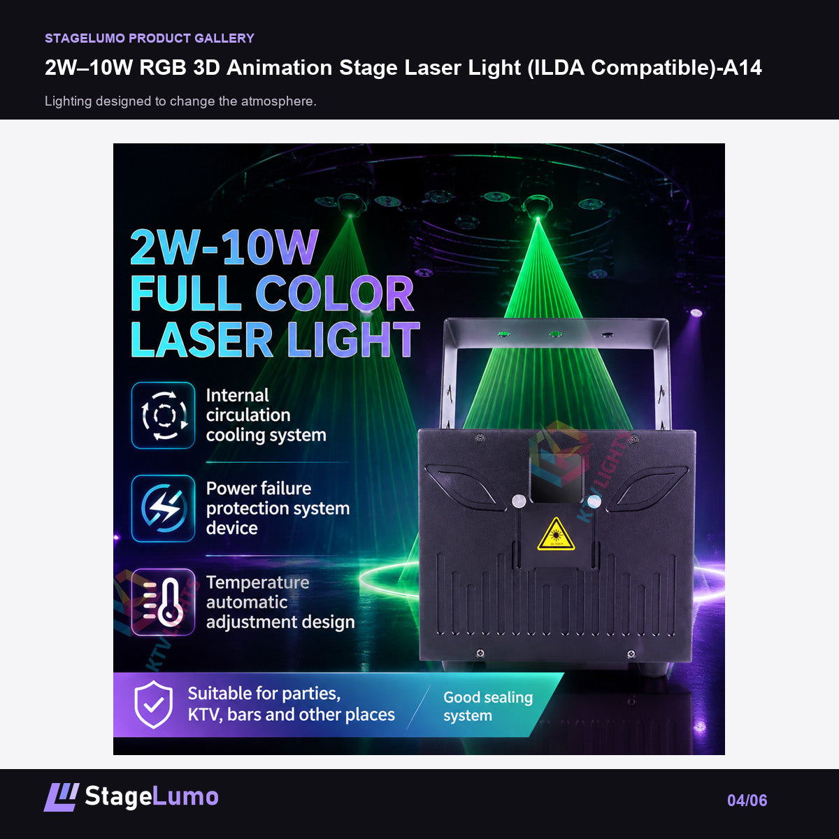 2W–10W RGB 3D Animation Stage Laser Light (ILDA Compatible)-A14 - StageLumo image 4