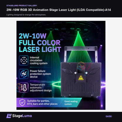 2W–10W RGB 3D Animation Stage Laser Light (ILDA Compatible)-A14 - StageLumo image 4