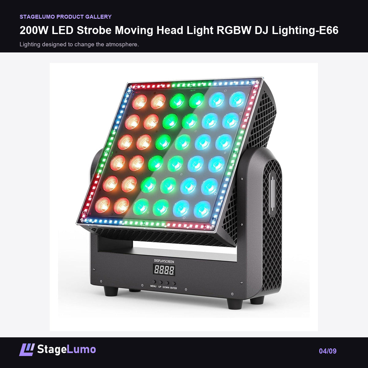 200W LED Strobe Moving Head Light RGBW DJ Lighting-E66 - StageLumo image 4