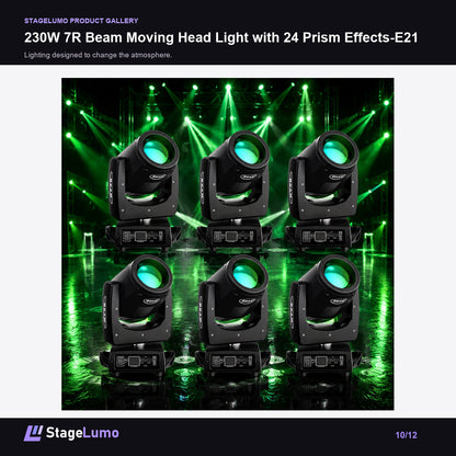 230W 7R Beam Moving Head Light with 24 Prism Effects-E21 - StageLumo image 10
