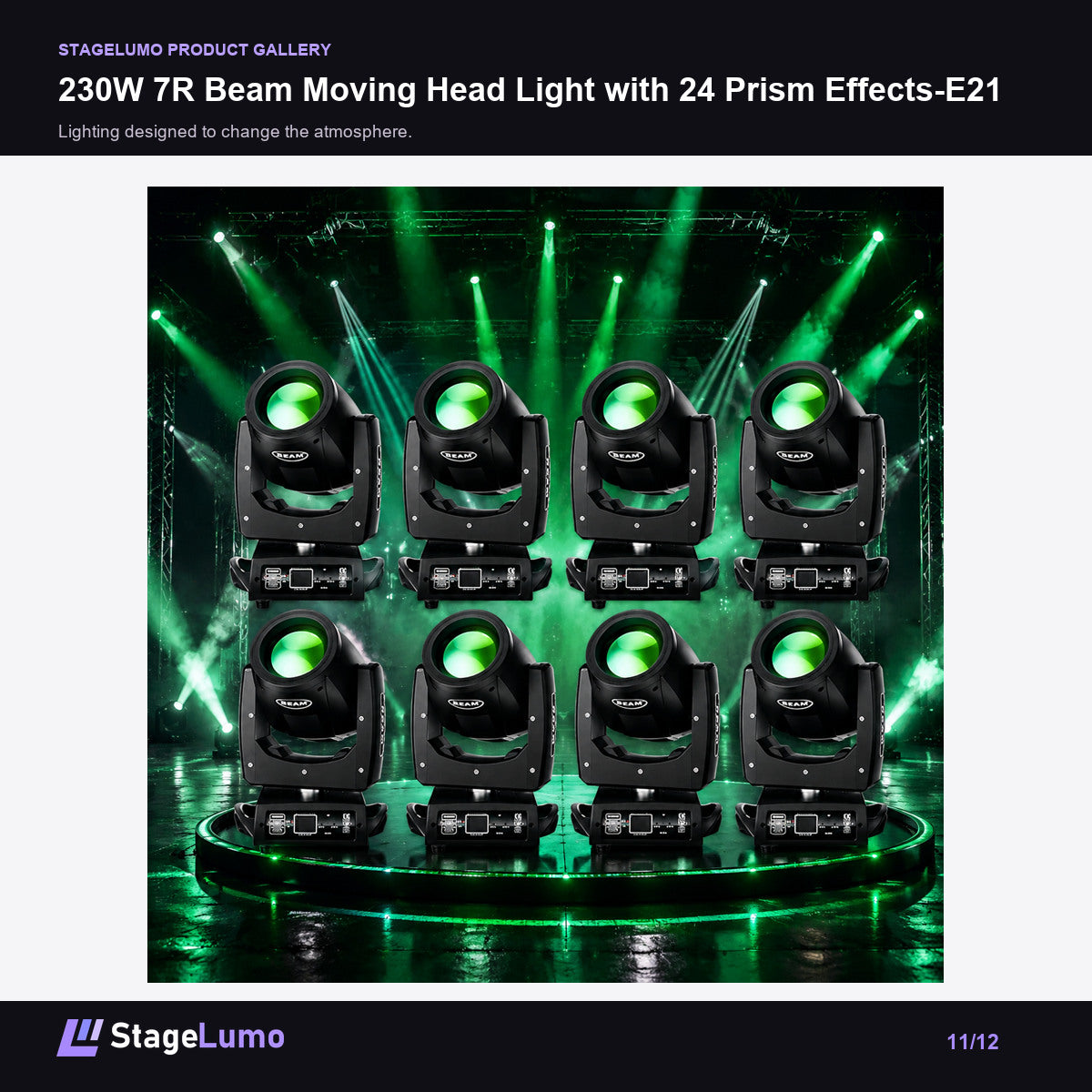 230W 7R Beam Moving Head Light with 24 Prism Effects-E21 - StageLumo image 11