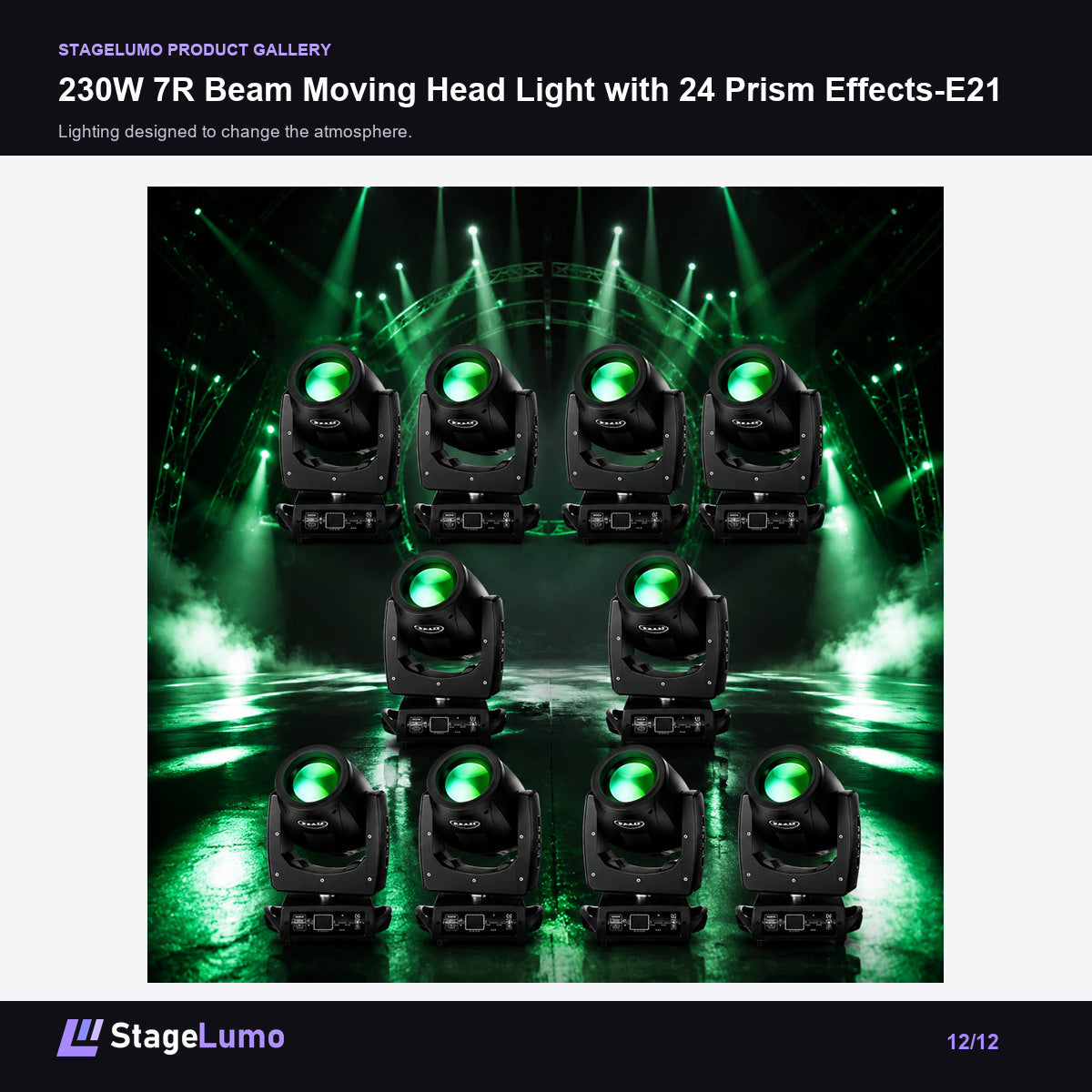 230W 7R Beam Moving Head Light with 24 Prism Effects-E21 - StageLumo image 12