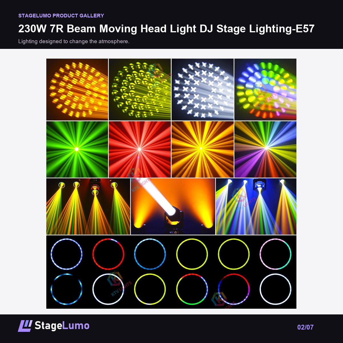 230W 7R Beam Moving Head Light DJ Stage Lighting-E57 - StageLumo image 2
