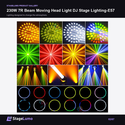 230W 7R Beam Moving Head Light DJ Stage Lighting-E57 - StageLumo image 2