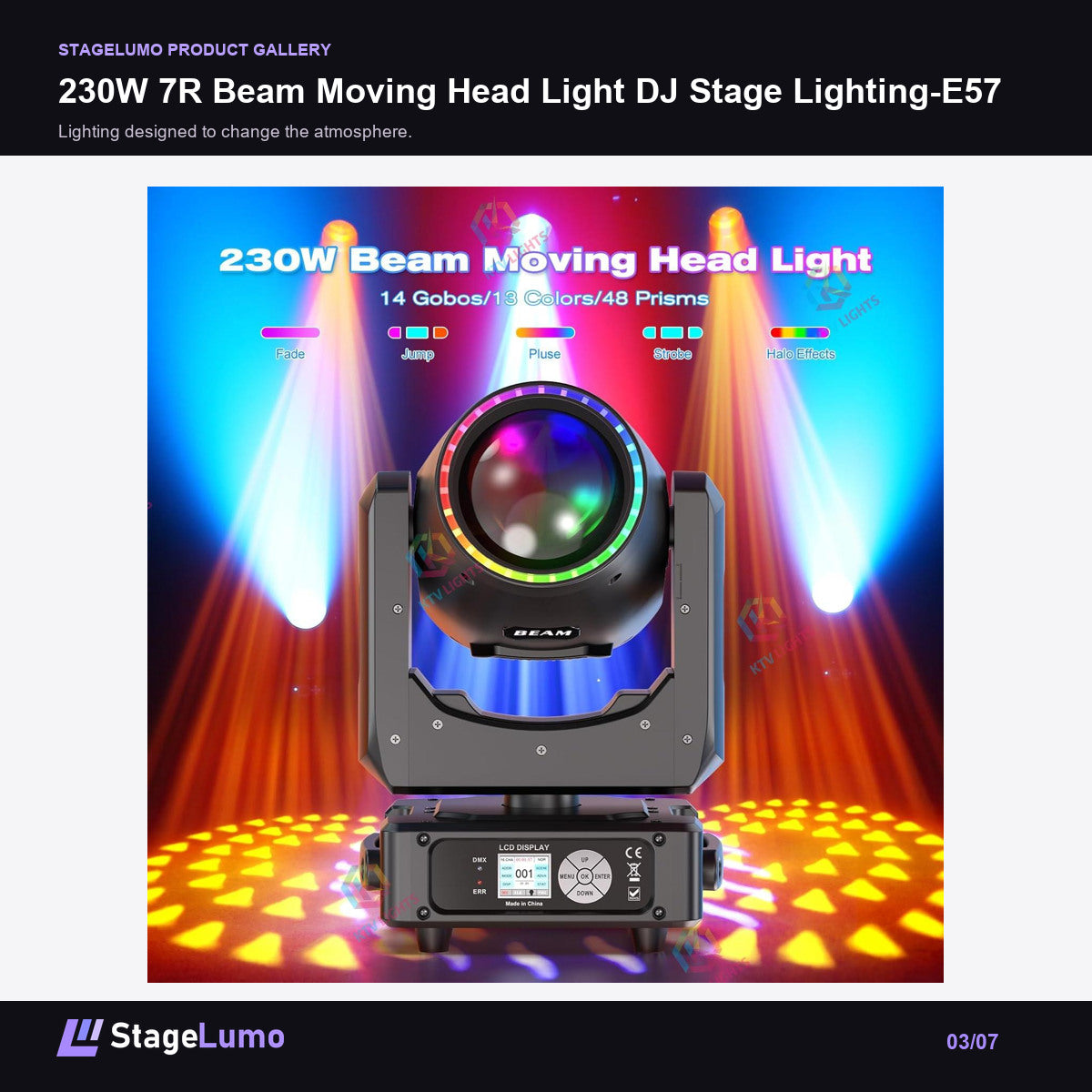 230W 7R Beam Moving Head Light DJ Stage Lighting-E57 - StageLumo image 3