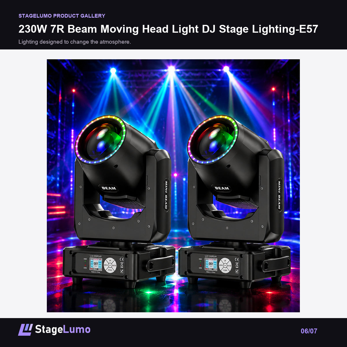 230W 7R Beam Moving Head Light DJ Stage Lighting-E57 - StageLumo image 6