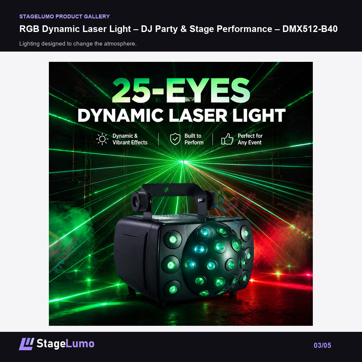 RGB Dynamic Laser Light – DJ Party & Stage Performance – DMX512-B40 - StageLumo image 3