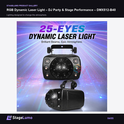 RGB Dynamic Laser Light – DJ Party & Stage Performance – DMX512-B40 - StageLumo image 4