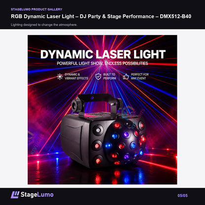 RGB Dynamic Laser Light – DJ Party & Stage Performance – DMX512-B40 - StageLumo image 5