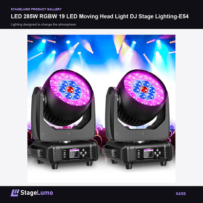 LED 285W RGBW 19 LED Moving Head Light DJ Stage Lighting-E54 - StageLumo image 4