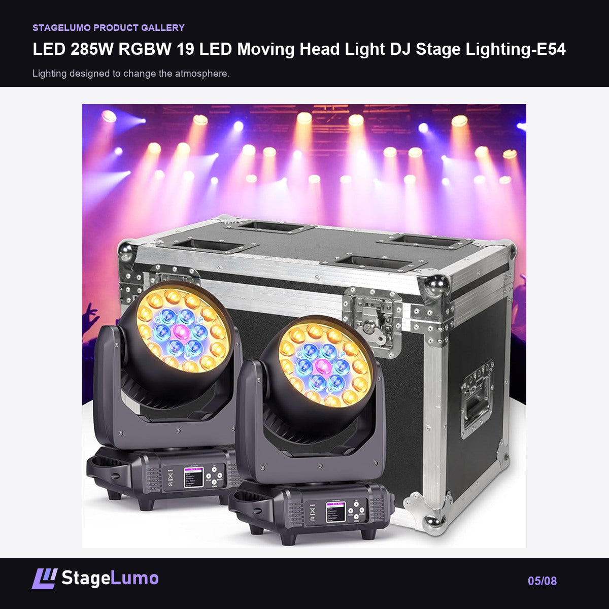 LED 285W RGBW 19 LED Moving Head Light DJ Stage Lighting-E54 - StageLumo image 5