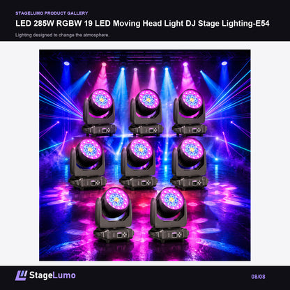 LED 285W RGBW 19 LED Moving Head Light DJ Stage Lighting-E54 - StageLumo image 8