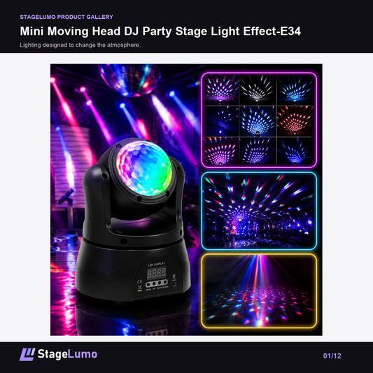 Mini Moving Head DJ Party Stage Light Effect-E34 - StageLumo image 1