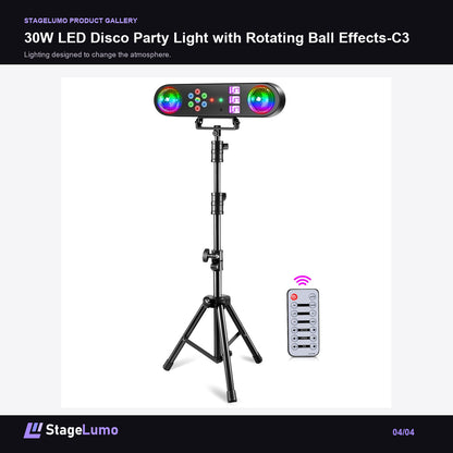 30W LED Disco Party Light with Rotating Ball Effects-C3 - StageLumo image 4