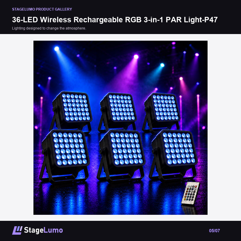 36-LED Wireless Rechargeable RGB 3-in-1 PAR Light-P47 - StageLumo image 5