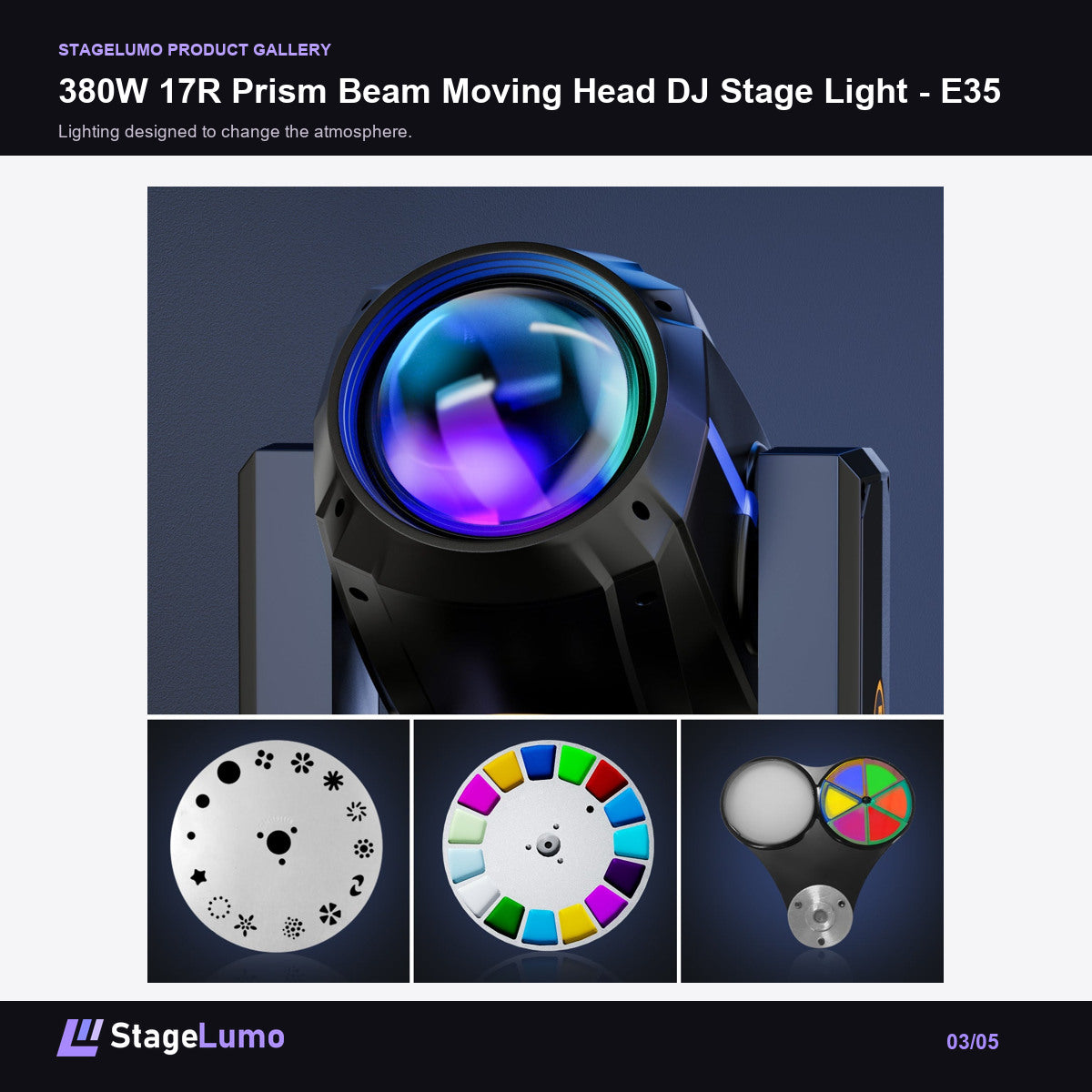 380W 17R Prism Beam Moving Head DJ Stage Light - E35 - StageLumo image 3