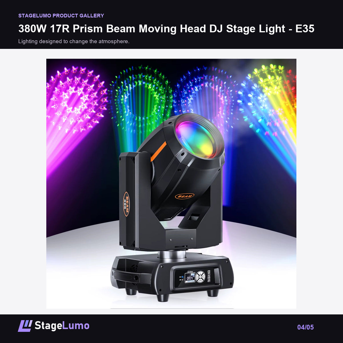 380W 17R Prism Beam Moving Head DJ Stage Light - E35 - StageLumo image 4