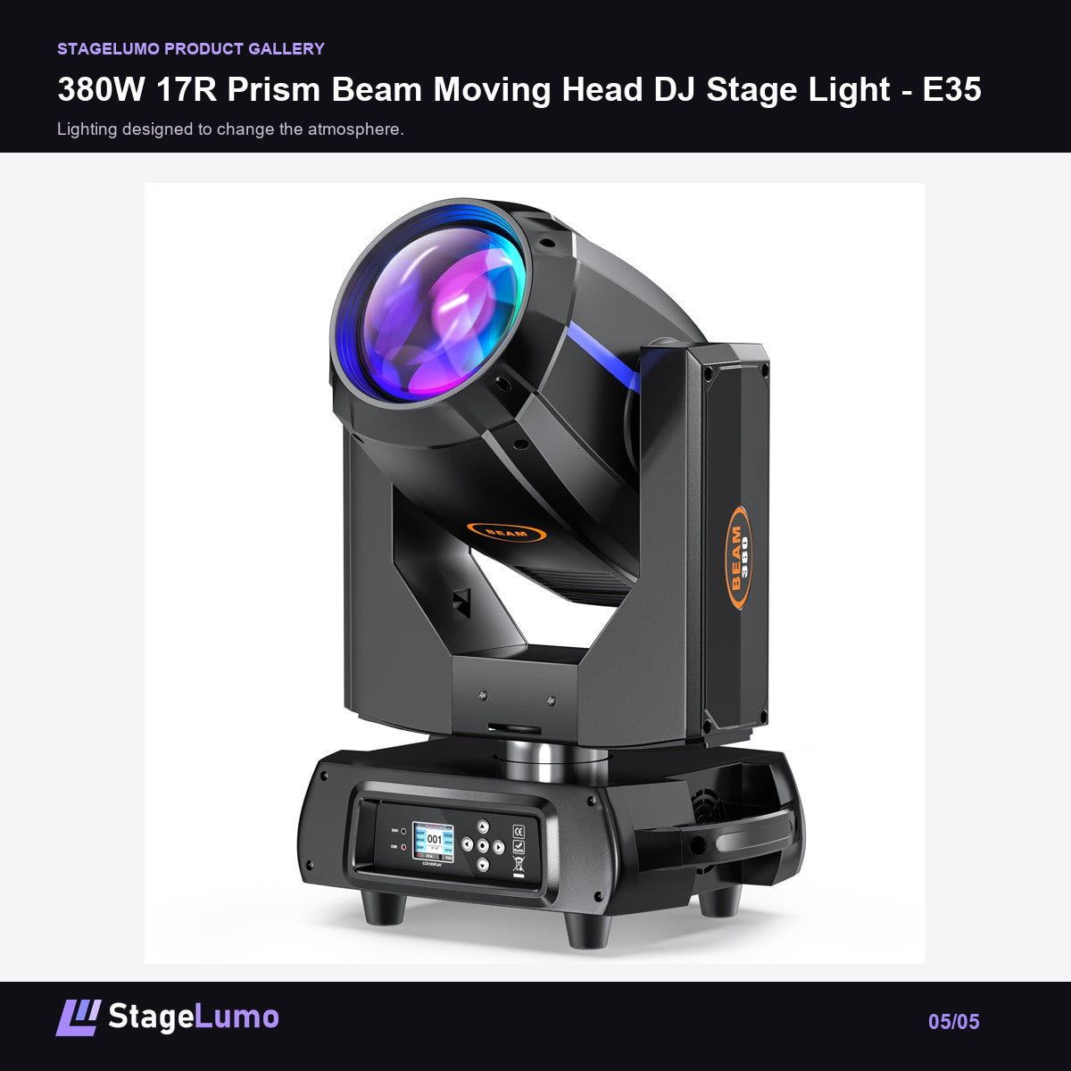 380W 17R Prism Beam Moving Head DJ Stage Light - E35 - StageLumo image 5