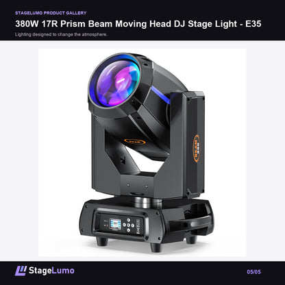 380W 17R Prism Beam Moving Head DJ Stage Light - E35 - StageLumo image 5
