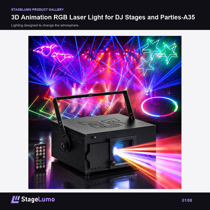 3D Animation RGB Laser Light for DJ Stages and Parties-A35 - StageLumo image 1