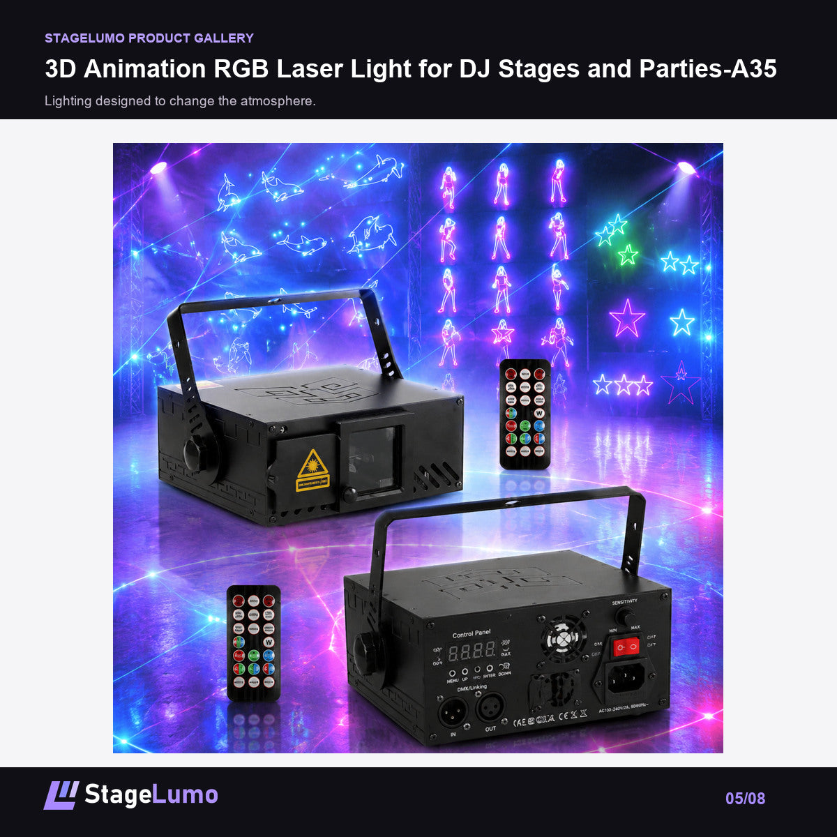 3D Animation RGB Laser Light for DJ Stages and Parties-A35 - StageLumo image 5