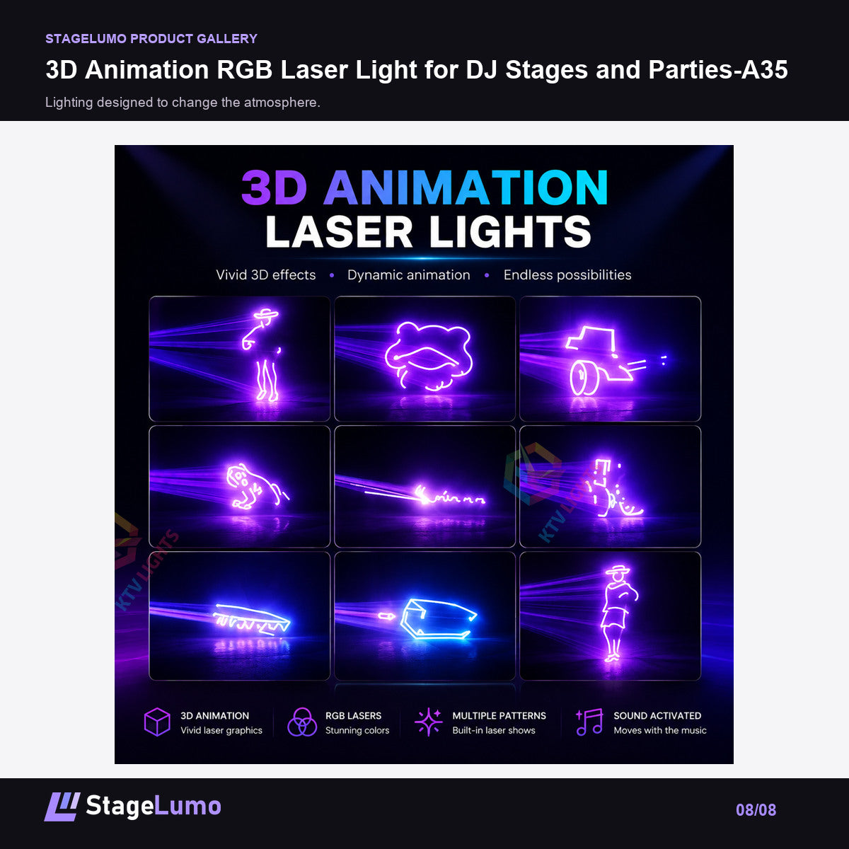 3D Animation RGB Laser Light for DJ Stages and Parties-A35 - StageLumo image 8