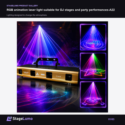 RGB animation laser light suitable for DJ stages and party performances-A22 - StageLumo image 1